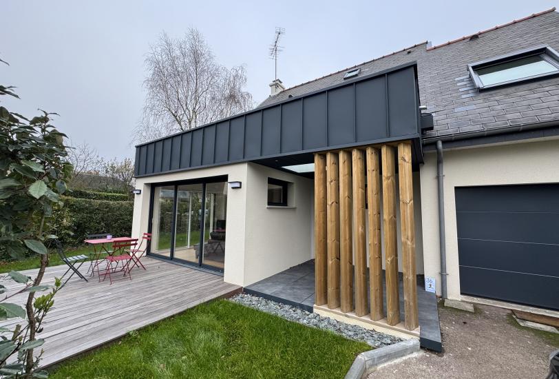 rénovation et extension maison années 80 cesson-sévigné - extérieur avant