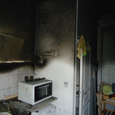 Rénovation appartement à Rennes suite à un sinistre - cuisine sinistrée