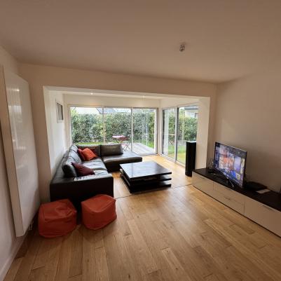 rénovation et extension maison années 80 cesson-sévigné - intérieur salon