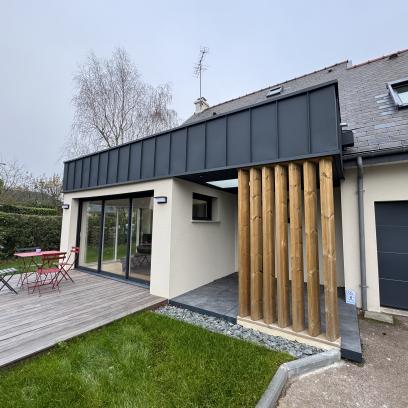 rénovation et extension maison années 80 cesson-sévigné - extérieur avant