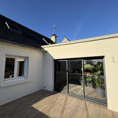 Extension maison individuelle Mordelles nouvelle cuisine - extérieur après
